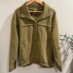 Free People Movement XS Tobacco Stash It Sweat  Pullover Sweatshirt Relaxed NWOT